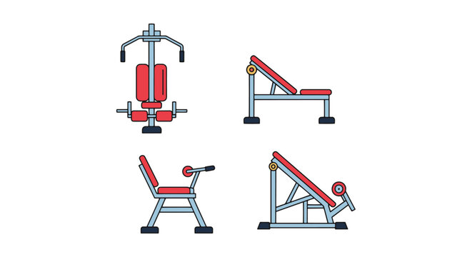 Back Extension Machine Line creative contemporary abstract style illustration