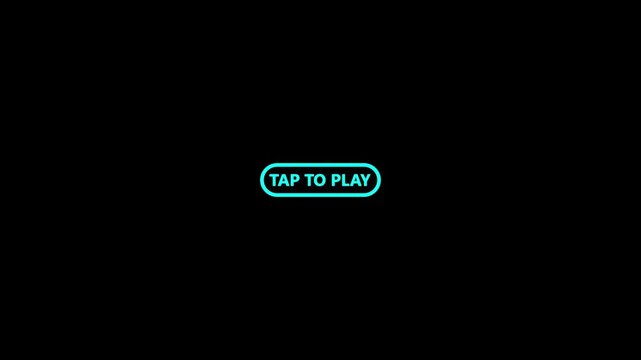 Hand cursor clicking on a rounded button with the text TAP TO PLAY on a white background