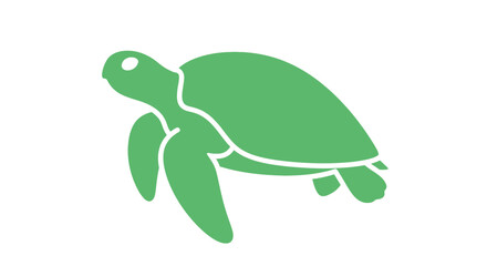 Green sea turtle flat design icon on white background © Ika