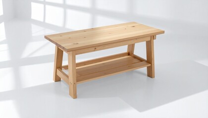 Fototapeta premium Minimalist Wooden Bench