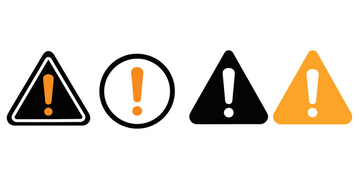 Isolated triangular red and white roadsign featuring an exclamation point icon as a hazard warning symbol to alert of danger, risk, or a safety problem