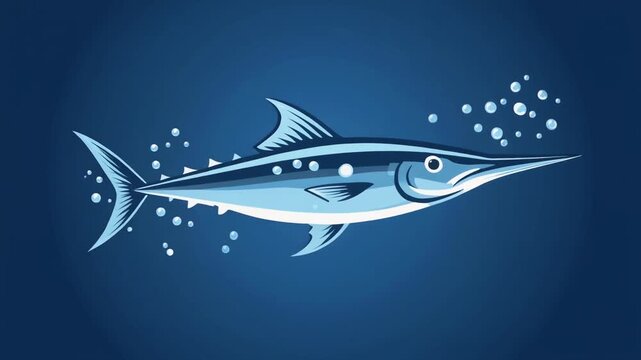 Large blue fish swimming underwater ocean.