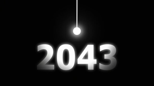 Bright Idea Lighting Up 2043 &ndash; Futuristic New Year Concept Symbolizing Innovation, Hope, Strategy and Forward Thinking Success.