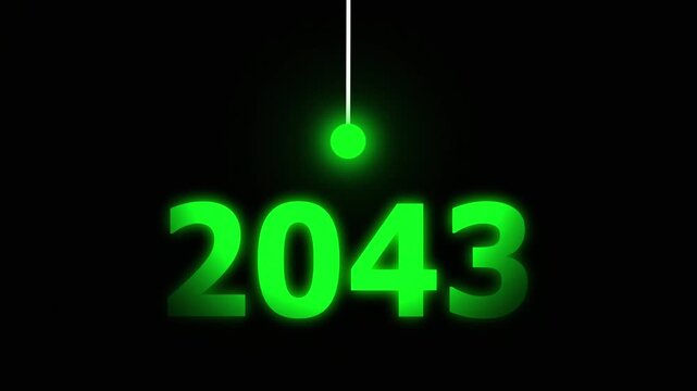 Green Idea Lighting Up 2043 &ndash; Futuristic New Year Concept Symbolizing Innovation, Hope, Strategy and Forward Thinking Success.