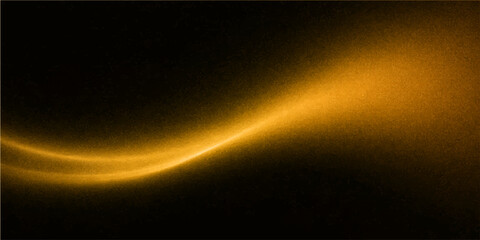 Abstract an illuminating golden arc gracefully sweeps across a deep black expanse, a striking display of contrast and elegance, creating a visually captivating composition. © FANUSH