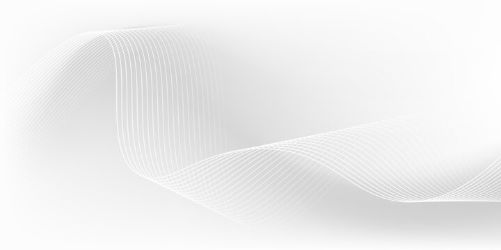 White grey background of science technology concept with connection lines, light particles and hexagon shapes. For clean digital network, modern medical science.