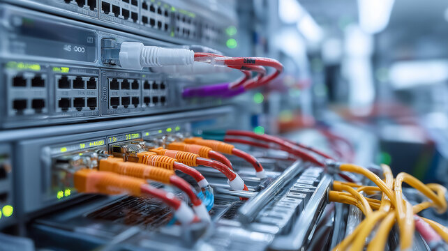 Exploring IT networking managed services with vibrant cables and modern technology in action Generative AI
