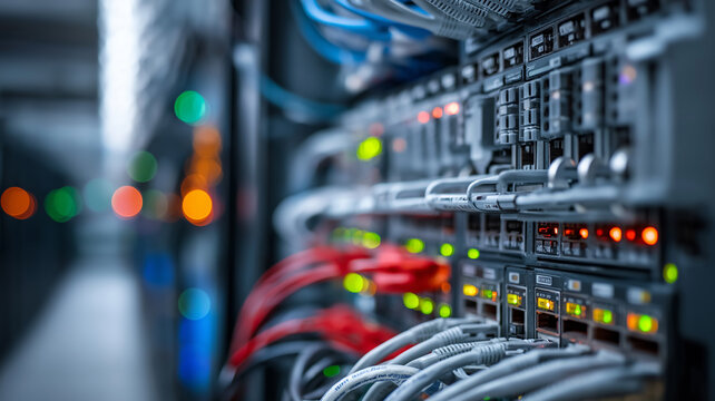 Efficient IT networking managed services showcasing advanced server technology in a modern data center Generative AI
