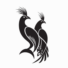 Obraz premium Unique Hoatzin Bird Icon For Nature Conservation Logo on White Background