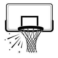 Basketball Hoop With Net and Swish Effect - Clean Vector Graphic © dira