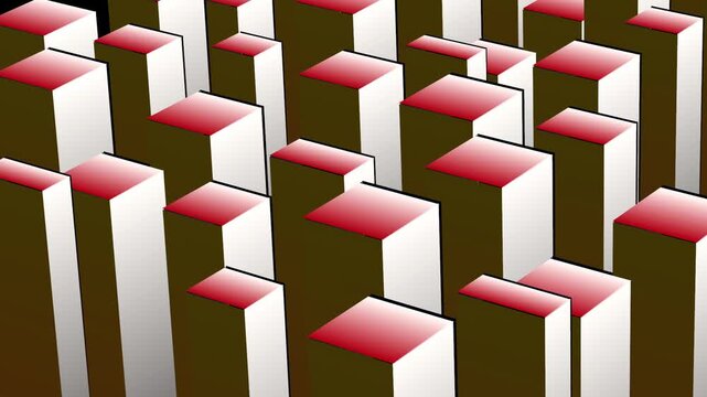 3D abstract blocks isometric view animation.