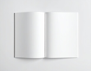 Naklejka premium Open blank book on white surface