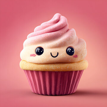 Cute vector mascote macdoal art illustration cup cake