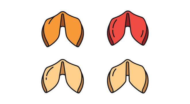 Fortune Cookie Line art vector clean abstract colorful
