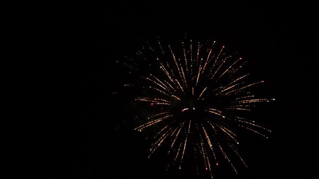 firework sky 2024. christmas. shining colorful golden firework sky. background glowing display new year. multicolor blur night. eve christmas. celebration fireworks. show real happy fortunate lights