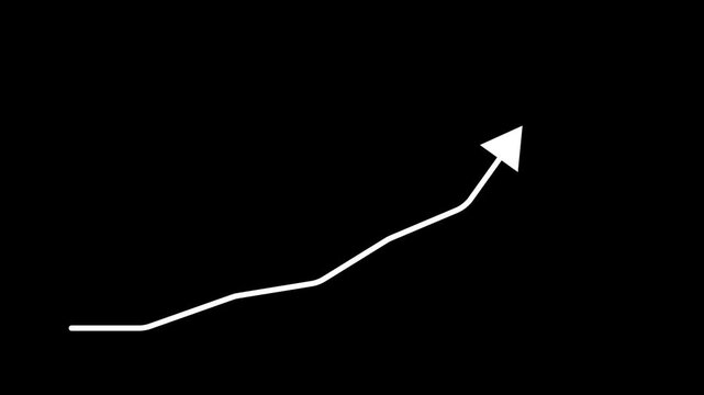 Creative Graph hand drawn arrow chart growing up.  4k Videos