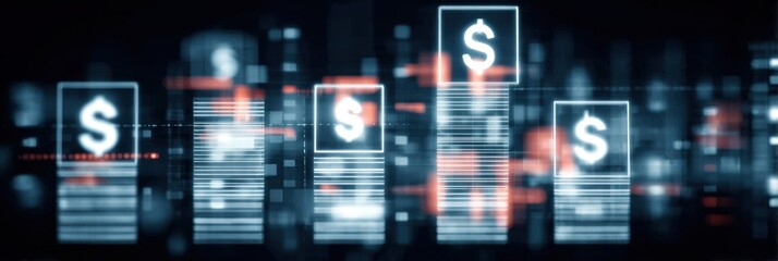 Fototapeta premium Precise accounting in a finance setting helps balance income and profit with a rigid budget designed for a long term commercial investment return.