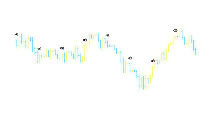 Obraz premium Dynamic Candlestick Chart, financial market analysis, stock trading data visualization, investment strategy graphic, business finance PNG