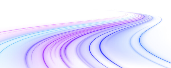 Pink and blue motion trail with luminous highlights, smooth streaks and dynamic light flow PNG © longstock