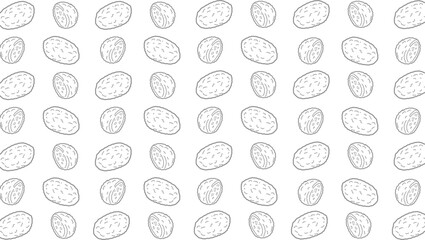 Korokke Seamless Pattern. Japanese Croquette Illustration. Handdrawn Fried Snack. Repeating Streetfood Background. Decorative Food Packaging Design.