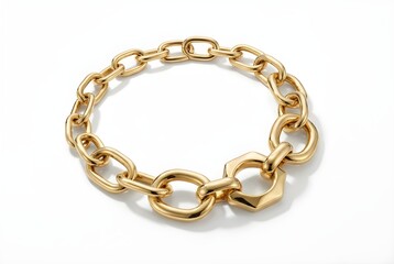 Sculptural Statement Necklace in Polished Gold on Seamless White with Bold Couture Sophisticated Spacing