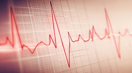Intricate heart rate pulse line display.