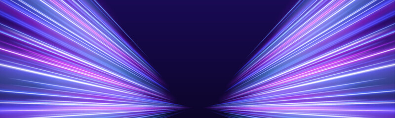 Intense pink-blue speed trail with glowing highlights, dynamic motion and smooth streaks vector © longstock