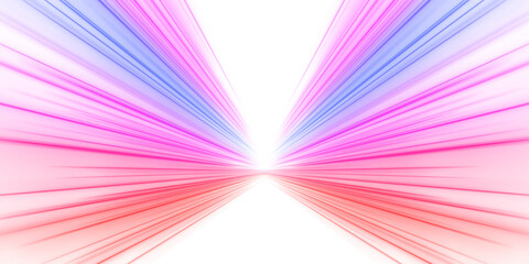 Pink and blue speed trail with smooth flowing motion, glowing streaks and dynamic light highlights PNG © longstock