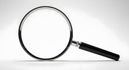 Magnifying glass with black handle on white background 1