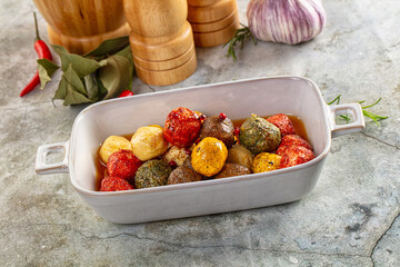 Shanklish cheese with spices in the oil