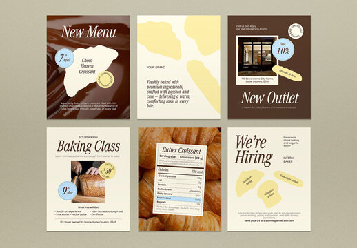 Brown And Yellow Trinket Design Bakery Social Media