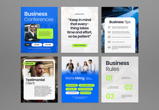 Blue And Green Corporate Business Social Media