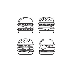 Fototapeta premium Veggie Burger line art colorful crunchy vibrant