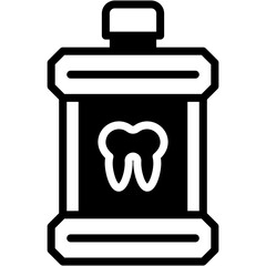 Obraz premium Mouthwash Bottle Vector Icon for Dental Hygiene Care
