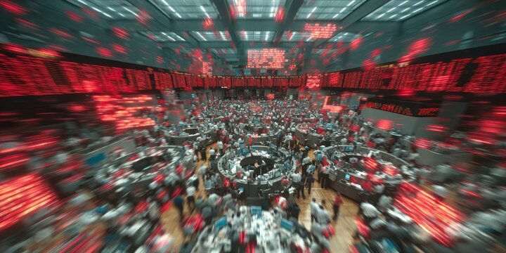 Abstract crowd with red lighting indoors concept for commercial and editorial use