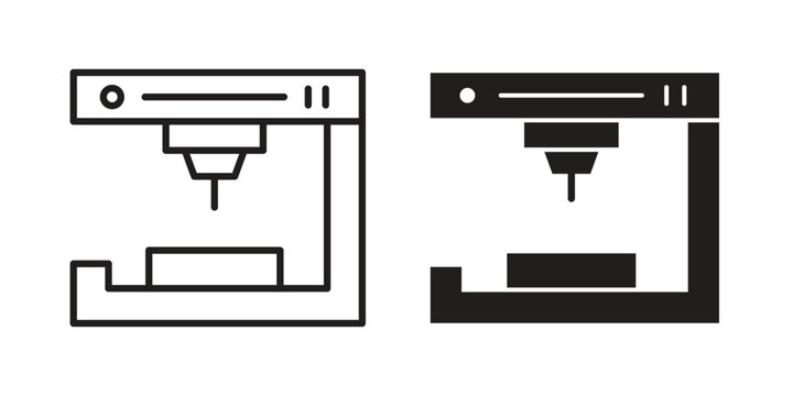 3D printer icon set, logo vector eps10