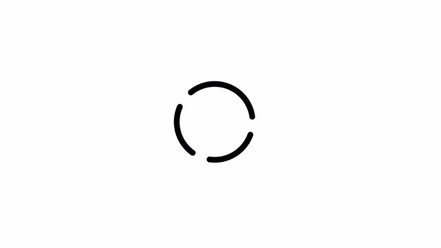 Loopable Loading Circle Icon Animation, Minimalist Preloader on White Background, 4K Quality Video 4k video