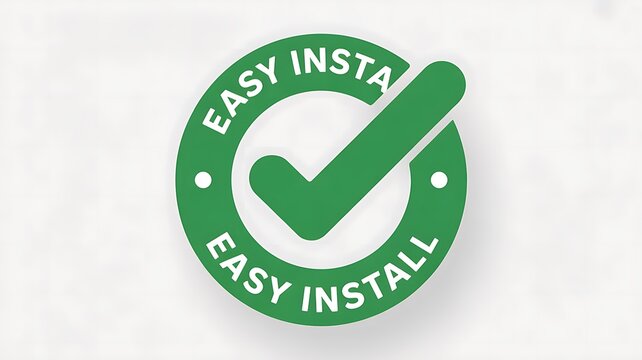 Green checkmark icon with easy install text