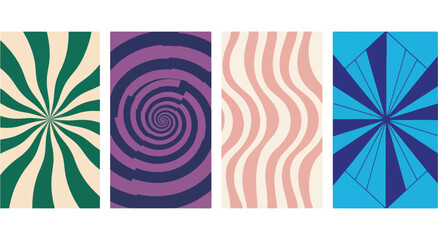 Obraz premium Abstract geometric patterns in vibrant and contrasting designs Vector