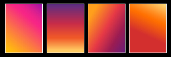 Modern Warm Gradient Backgrounds in Pink, Orange, Red and Purple. Clean Abstract Design for Social Media Posts, Mobile Wallpapers, Branding and Digital Templates.