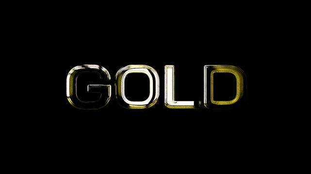 Realistic Animated Gold Text Looping - Transparent Background