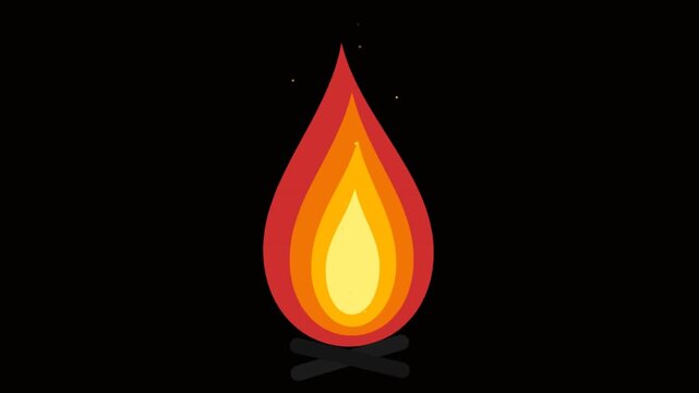Animated campfire icon on black background