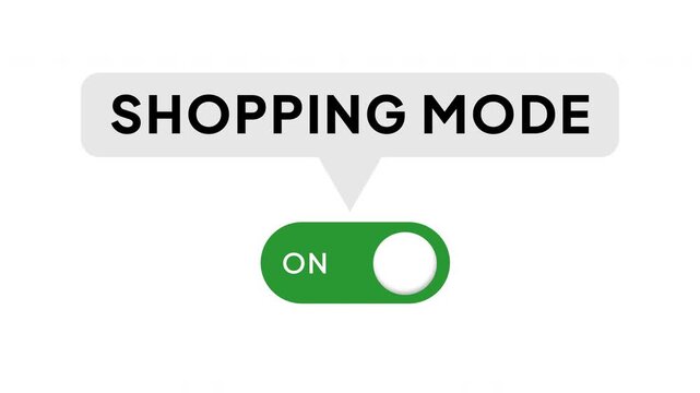 Shopping Mode Toggle Switch Animation, Online Shopping Activation Button, E-Commerce Purchase UI Interface Control Indicator