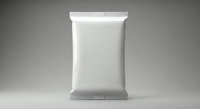 Blank white stand-up pouch packaging