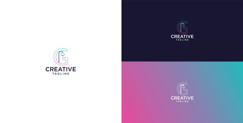 smart bulb logo icon. bulb logo technology. initial logo design G