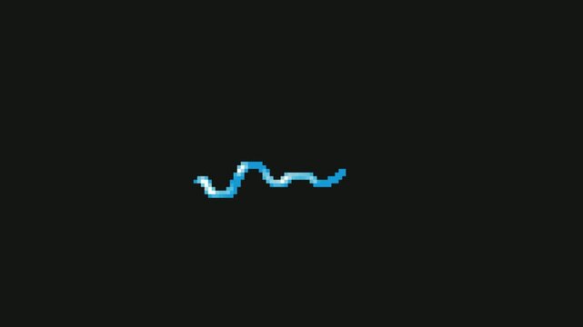 blue thunder strike attack effect in pixel art style with black screen background