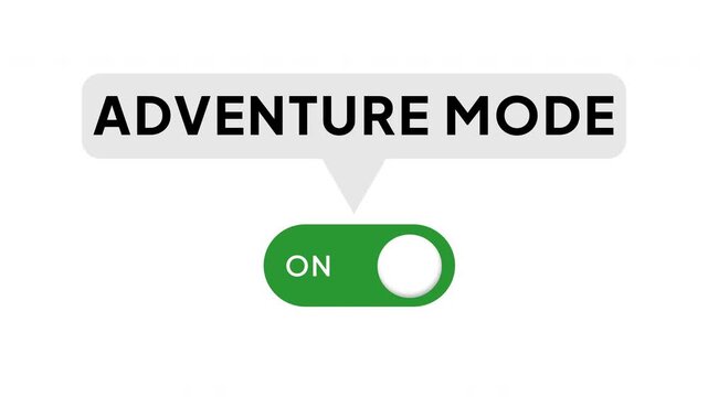 Adventure Mode Toggle Switch Animation, Travel Exploration Mode On Button, Outdoor Activity UI Interface Control Indicator