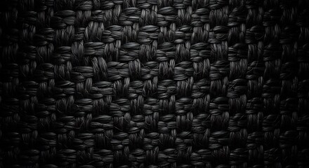 Fototapeta premium Dark Woven Fabric Texture Close Up Macro Shot.