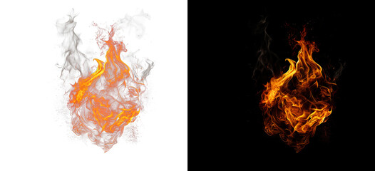 Abstract fire ball flame effect with orange swirls on dark backdrop © Ontime Rahela