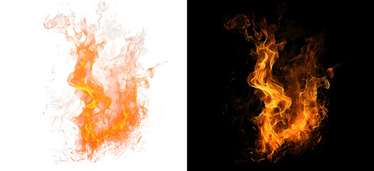 Flaming letter U character burning with realistic orange fire glow © Ontime Rahela